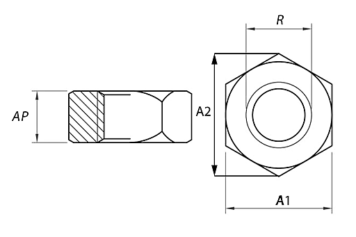 TUERCA HEXAGONAL DIN934 CINCADO M-08