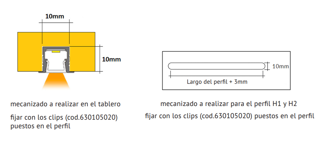 LAMP LED "TREND H1" 24 V. 10 W./M.L. BL. CALIDO 2700º K L2900 MM. NEGRO