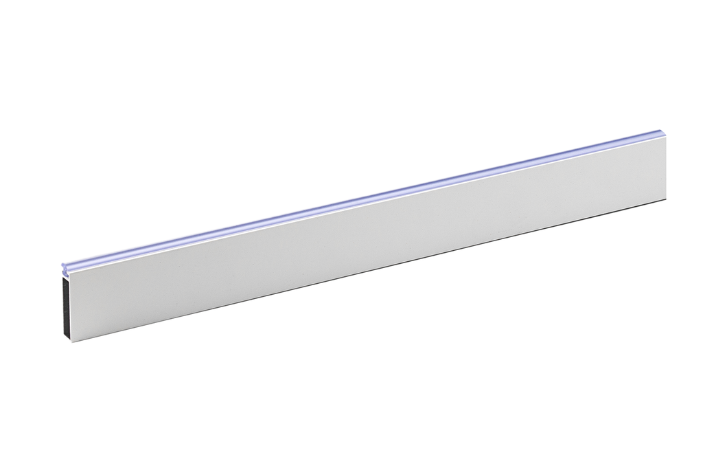 BARRA COLGAR LINEA 1-2 10X30 MM. C/PVC ALUMINIO PLATA MATE (EN 2.500 MM.)