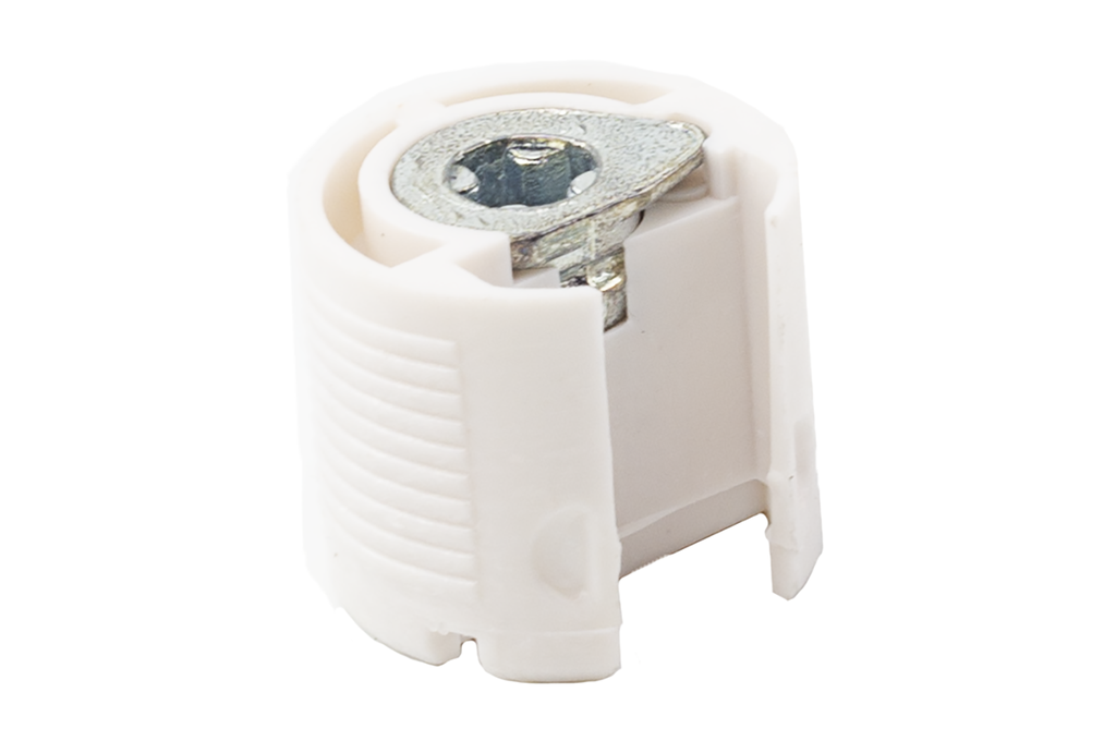 CONNECTOR P/FIXACIO TAB D.20 MM. AG25 MM. NYLON BLANC