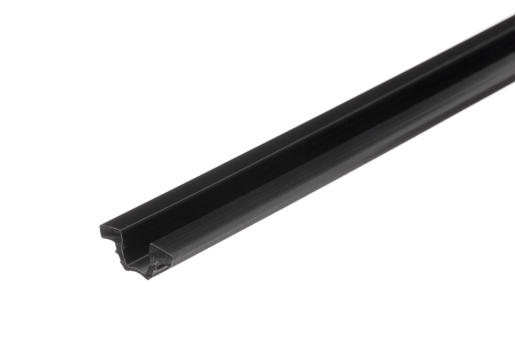 GUIA PLASTICO NEGRO (EN 3.000 MM.) P/SISTEMA PUERTAS INTERNAS DOORS
