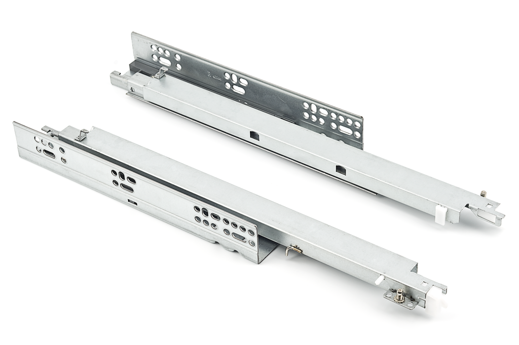 GUIA CORREDERA OCULTA EXTRACCION TOTAL PUSH P/COSTADO 19 MM. METAL L300 MM. (JGO)