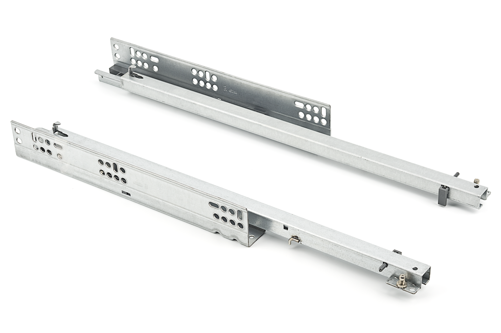 GUIA CORREDERA OCULTA EXTRACCION PARCIAL PUSH P/COSTADO 16 METAL L350 MM. (JGO.)