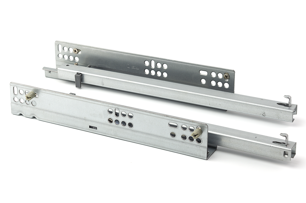 GUIA CORREDERA OCULTA EXTRACCION PARCIAL C/AMORTIGUACION P/COS 16 METAL L350 MM. M/D 8X10 MM. (JGO.)