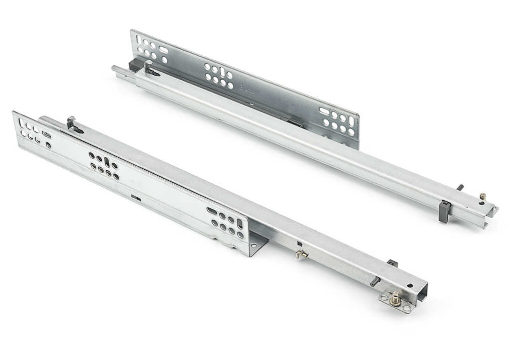 GUIA CORREDERA OCULTA EXTRACCION PARCIAL C/AMORTIGUACION P/COS 16 METAL L750 MM. (JGO.)