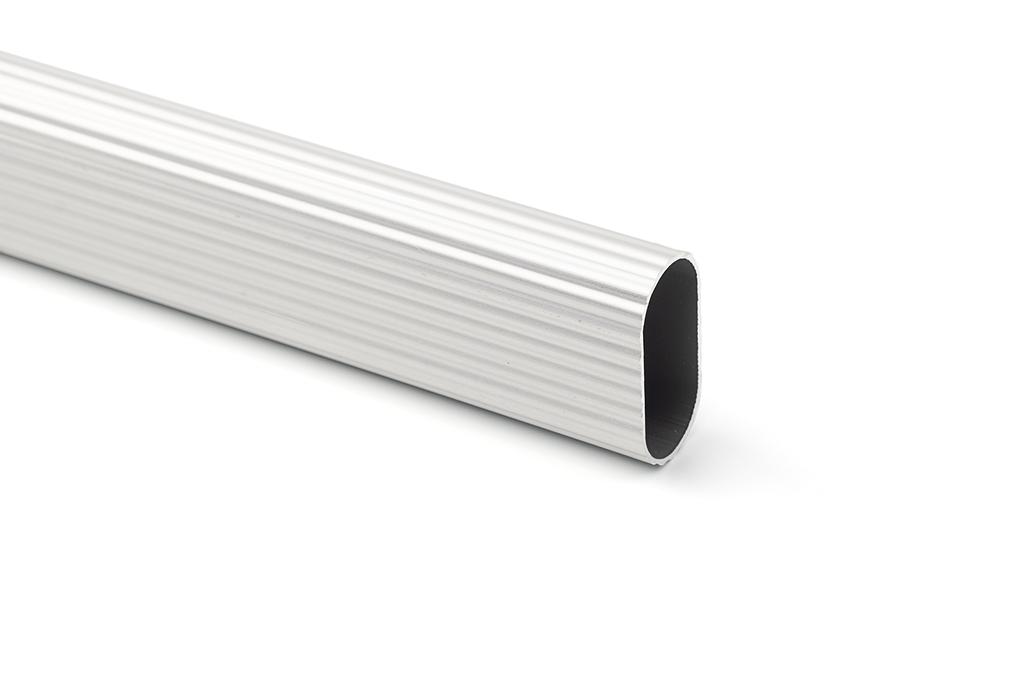 BARRA COLGAR OVAL 30X16 MM. ALUMINIO ANODIZADO PLATA (EN 4.000 MM.)