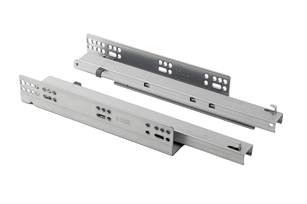 GUIA CORREDERA OCULTA EXTR. TOTAL C/AMORTIGUACION P/COS. 16 METAL TOP L250 MM. (JGO.)