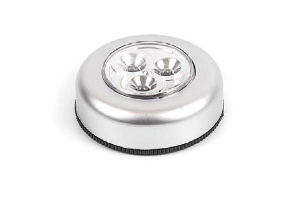 LAMPARA 3 LED C/PULSADOR PLATA MATE