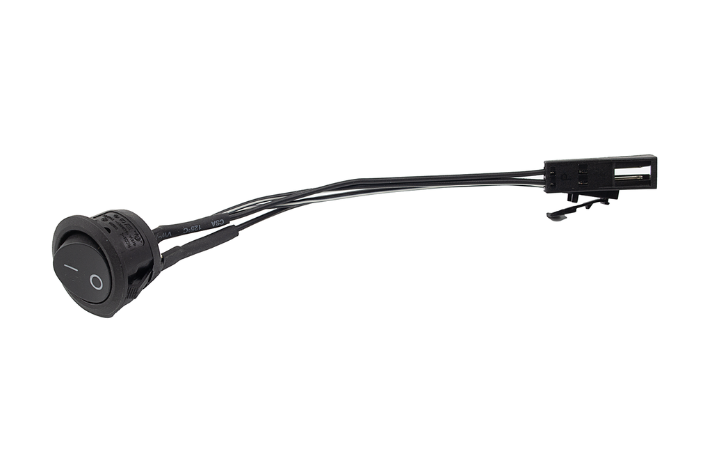 INTERRUPTOR D.20 MM. C/2 CABLES L150 MM. C/CON. MACHO Y CON. HEMBRA NEGRO SD