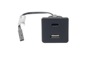 CARGADOR USB-A + USB-C 36X36 MM. 12 V. C/CABLE L150 MM. NEGRO
