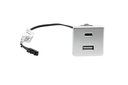 CARGADOR USB-A + USB-C 36X36 MM. 12 V. C/CABLE L150 MM. ALUMINIO
