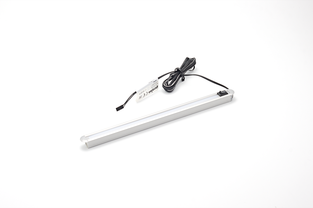 LAMPARA LED "LAMBDA" 4,8 W./M.L. C/CABLE L2000 MM. C/INTERRUPTOR BLANCO FRIO L0418 MM. ALUM.