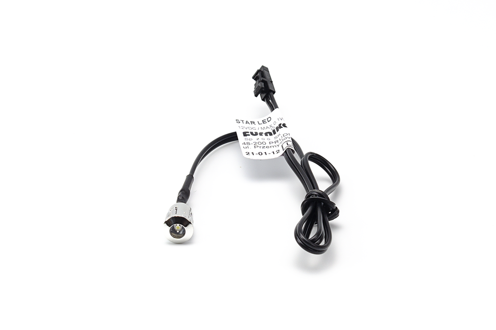 PUNTO "STAR LED" BLANCO FRIO C/CABLE L400 MM. CROMO BRILLO