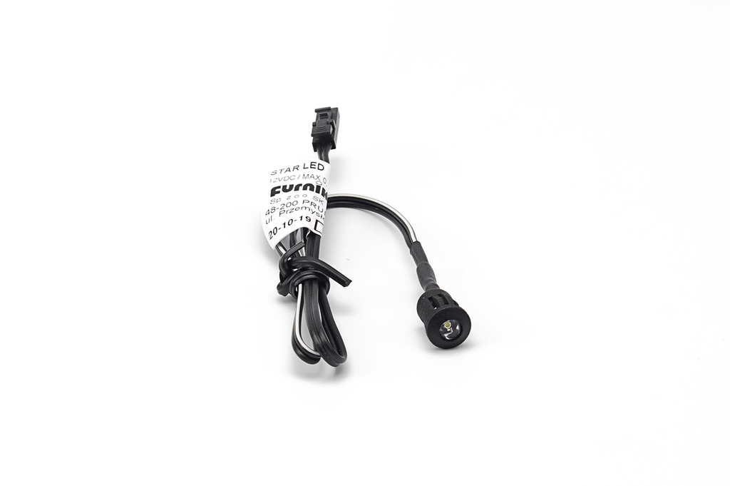 PUNTO "STAR LED" BLANCO NATURAL C/CABLE L400 MM. NEGRO