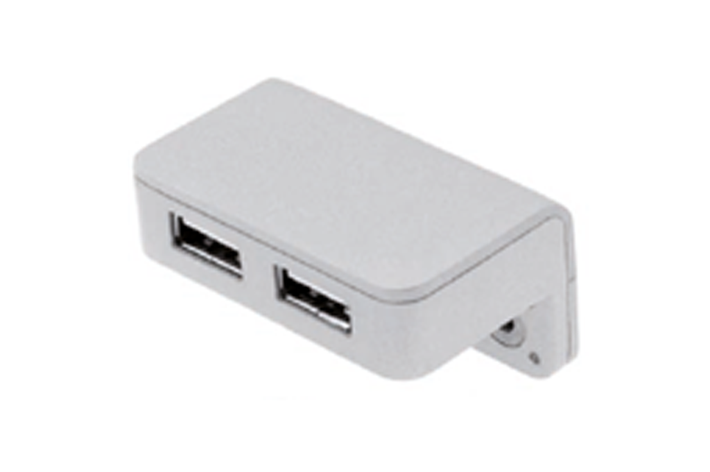 CARREGADOR USB SUPERFICIE 50X28 MM. 12 V. A/CABLE L150 MM. ALUMINI SD