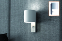 LAMPARA LED "KINKIET" C/INTERRUPTOR Y FOCO ORIENTABLE 3W.12V. S.ALUMINIO/BLANCO NATURAL