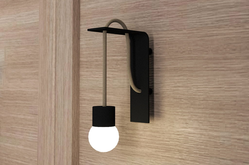 LAMPARA LED "RUSTICA" SOP. NEGRO/TRANSP. C/CABLE L2000 MM. 2,8W.12V. BLANCO NATURAL SD