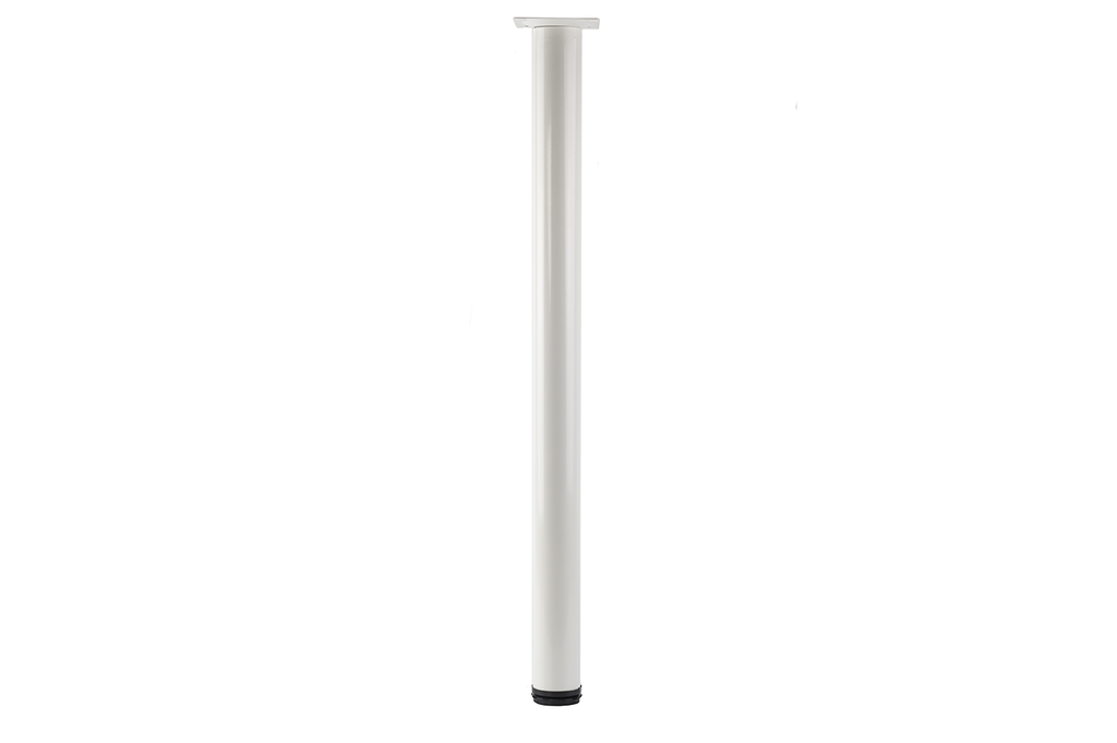 PATA MESA D.50X710 MM. C/PLACA MOVIL 90X90 MM. Y BASE REGULABLE BLANCO