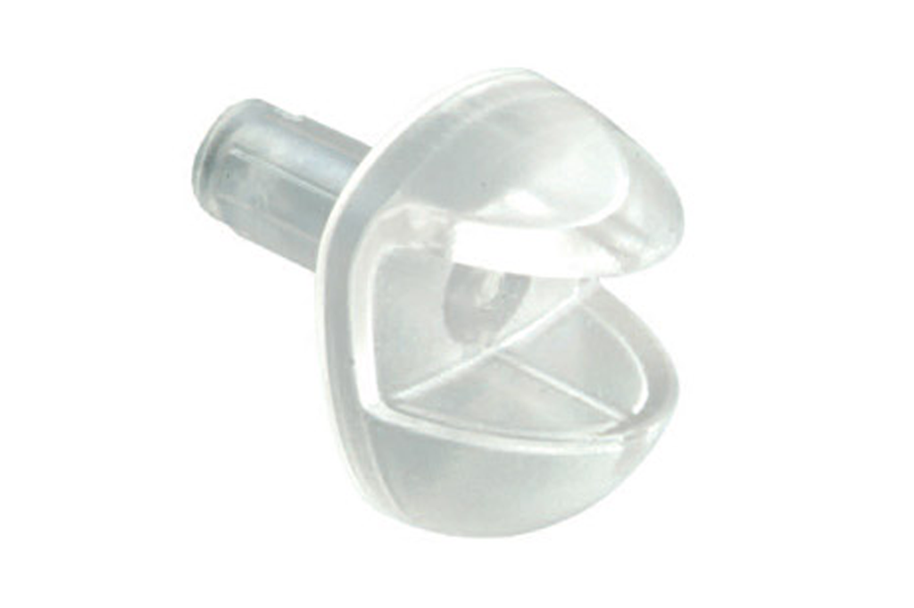 SOPORTE ESTANTE P/CRISTAL C/SUJECION CLIP GEKO U.5 MM. D.5 MM. TRANSPARENTE SD