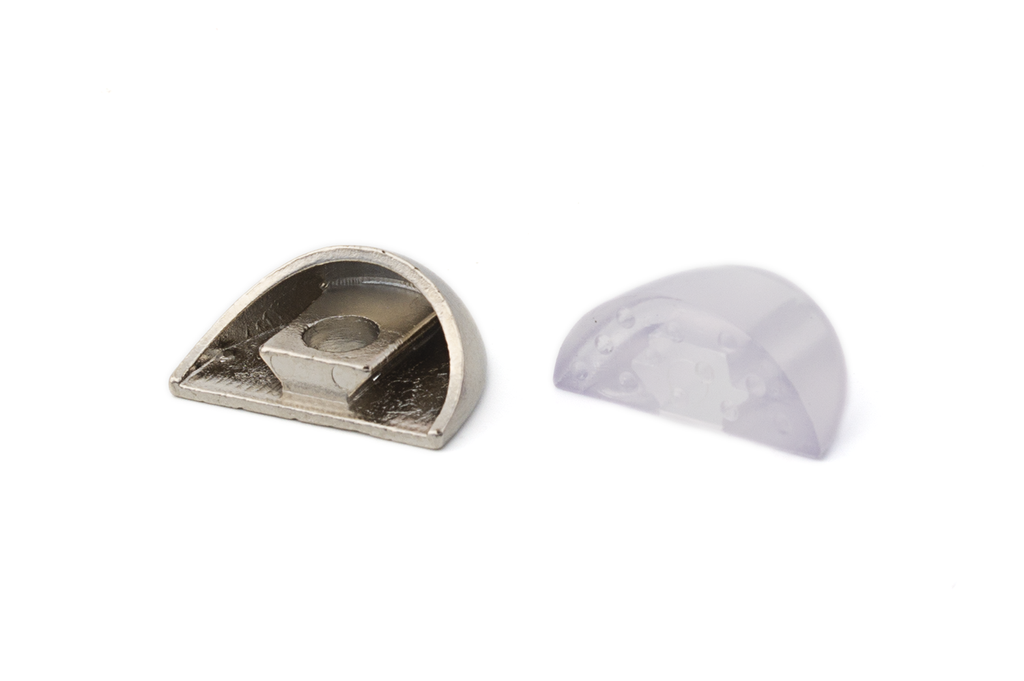 SOPORTE CRISTAL "DUO" 27X21 MM. NIQUELADO/TRANSPARENTE