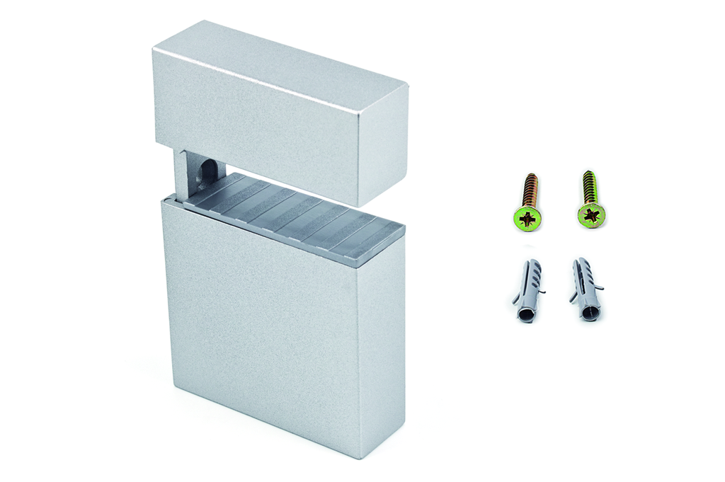 SOPORTE ESTANTE PARED DECORATIVO "ABS PLANO" 6/40 MM. 20 KG. REGULABLE 6/40 PLATA