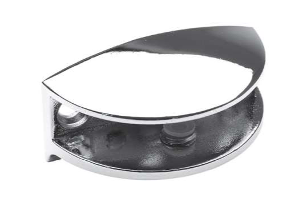 SOPORTE ESTANTE P/CRISTAL C/SUJECION CLIP 1/2 LUNA U.10 MM. M/T PLATA MATE SD