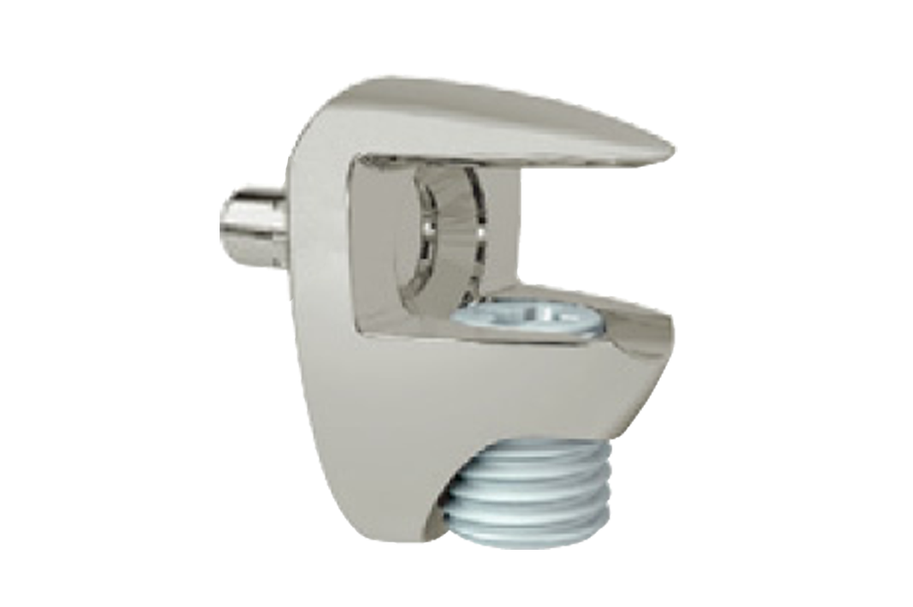 SOPORTE ESTANTE P/CRISTAL C/SUJECION CLIP COBRA U.5-6 MM. D.5 MM. NIQUELADO SD
