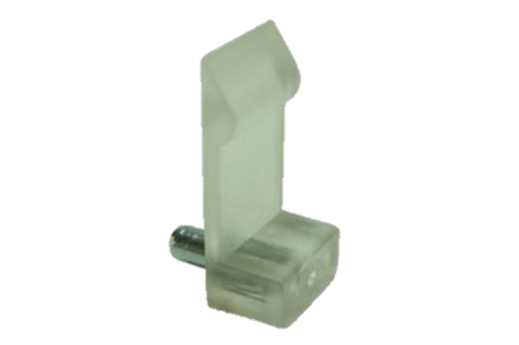 SOPORTE ESTANTE P/MADERA C/SUJECION CLIP AG16 MM. GRUP PRESION D.5 MM. TRANSPARENTE