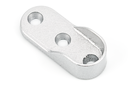 SOPORTE P/BARRA OVAL LATERAL ZAMAK PLATA LISO