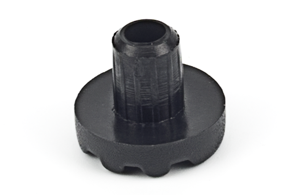 TACO BASE EMBUTIR D.8 MM. H4,5 MM. ESTRIADO NEGRO