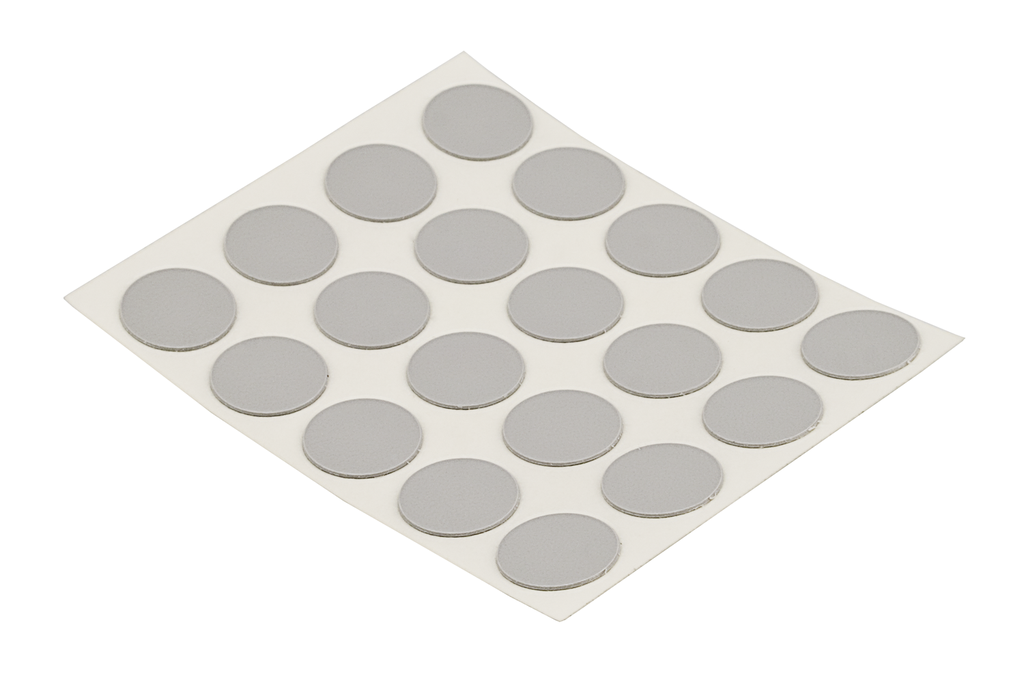 TAPON ADHESIVO D.20 MM. ALUMINIO PLATA 01