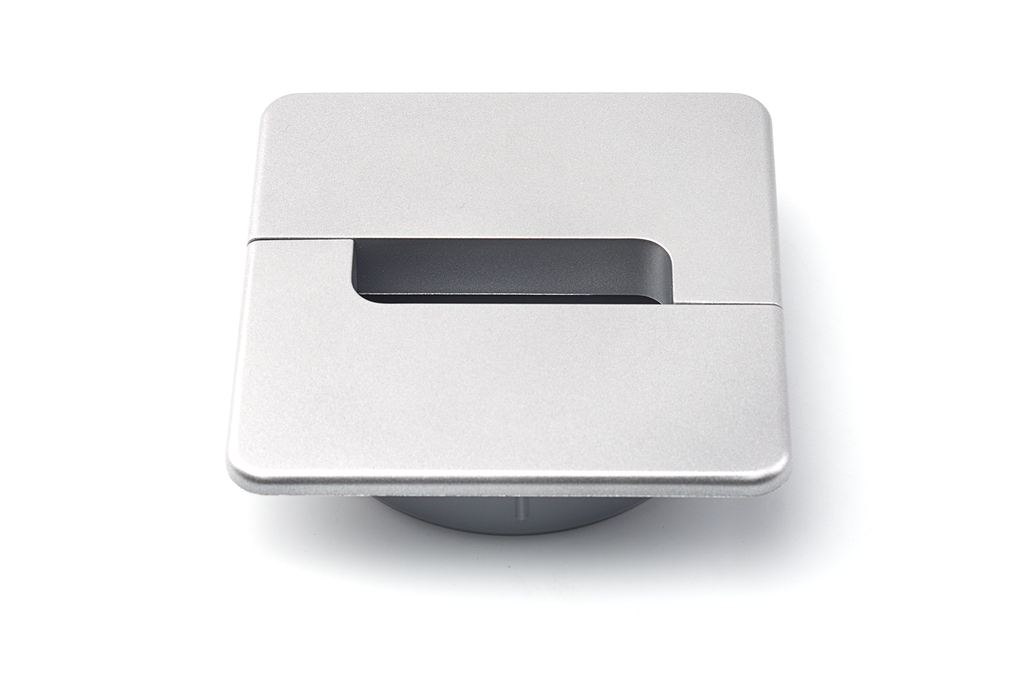 PASACABLES PLASTICO CUADRADO D.80 MM. H22 MM. RAL9006