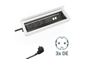 PASACABLES A/MULTIPRESA EXIT 45 PLUS 120X320X25 MM. A/3 SCHUKOS USB-A USB-C BLANC