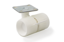 RUEDA "F40" D.40 MM. S NYLON BLANCO G NEUTRO TRANSPARENTE C/PLETINA 47X47 MM. FRENO BLANCO