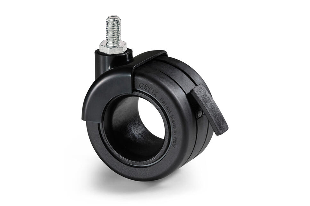 RUEDA "ROTOLA OFFICE" D.68 MM. S NYLON NEGRO G NEGRO PERNO M8X15 MM. FRENO NEGRO
