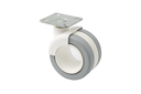 RODA "ROTOLA OFFICE" D.68 MM. S NYLON BLANC G GRIS A/PLATINA 47X47 MM.