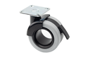 RUEDA "ROTOLA OFFICE" D.68 MM. S NYLON NEGRO G GRIS C/PLETINA 47X47 MM. FRENO NEGRO SD
