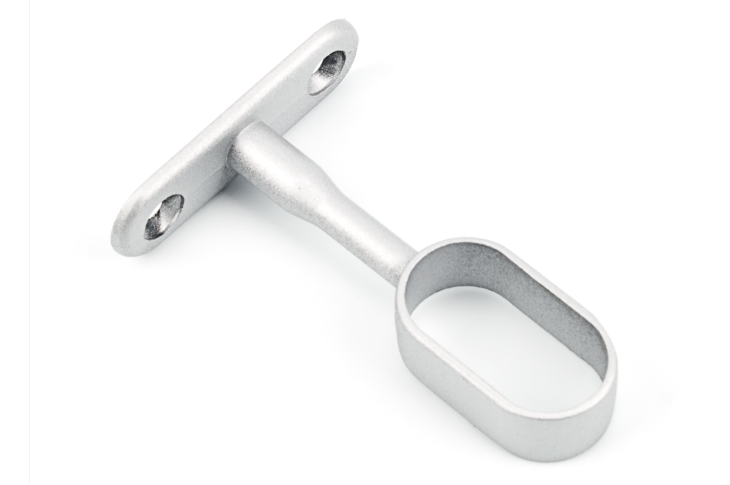 SOPORTE P/BARRA OVAL SUPERIOR PASANTE 30X70 MM. GRIS PLATA