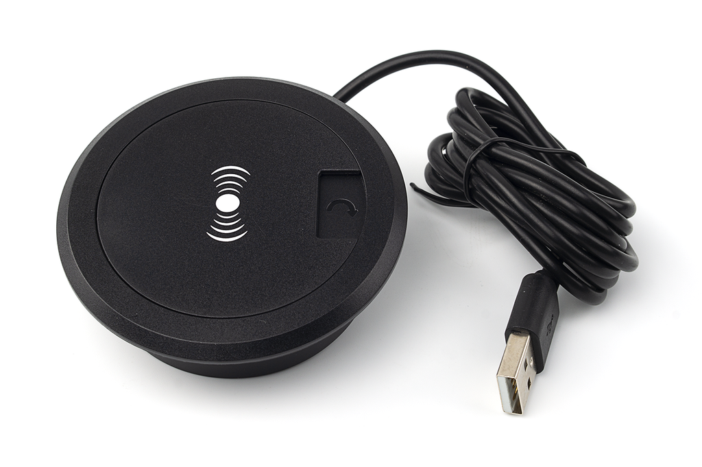 CARREGADOR WIRELESS DUAL D60X22 MM. A/CABLE USB 1,2 M.L. NEGRE