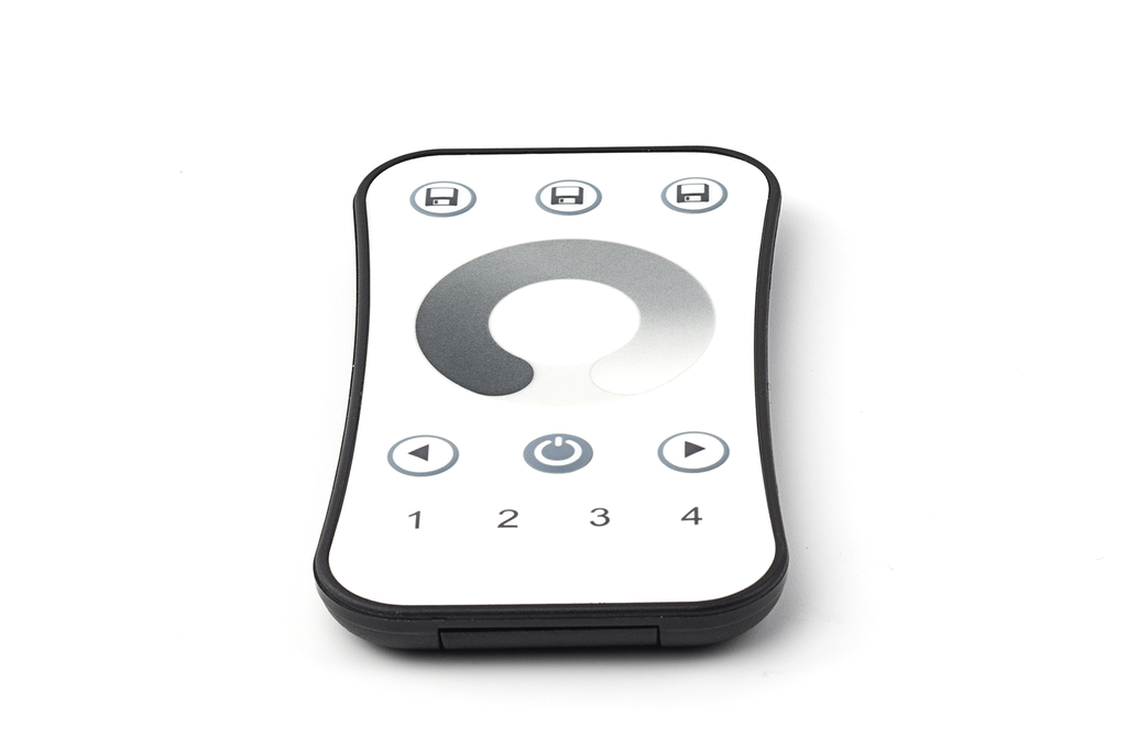 MANDO CONTROL LED  REMOTO RF 4 ZONAS DIMMER BLANCO/NEGRO