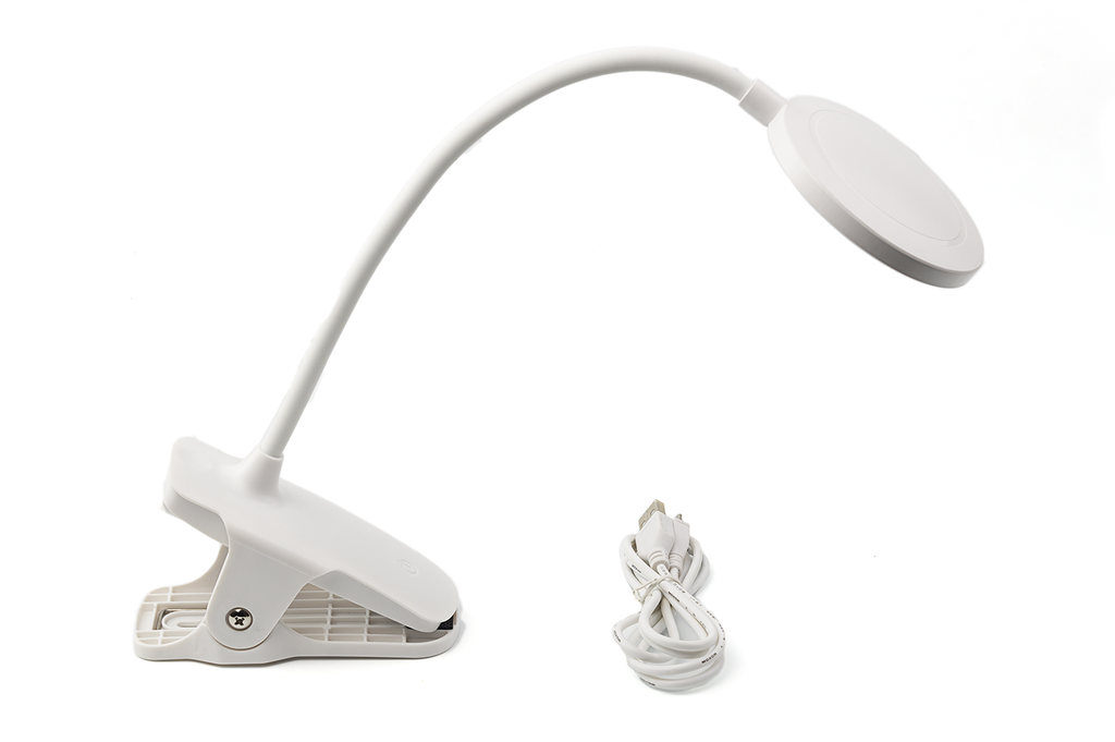 LAMP LED "FLEXO" BATERIA 5 W. SOFT L0450 MM. TOUCH DIMMER 3 TEMPERATURAS C/PINZA BLANCO