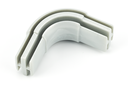 CORBA 90º P/BARRA 28X15 MM.  NYLON GRIS PLATA