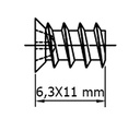 TORNILLO EURO 6,3X11 MM. CABEZA PLANA (7,7) CINCADO