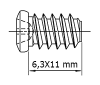 TORNILLO EURO 14-6,3X11 MM. CABEZA REDONDA (8,0) CINCADO