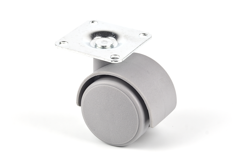 RUEDA "SERIE 40" D.40 MM. C/PLETINA 42X42 MM. GRIS