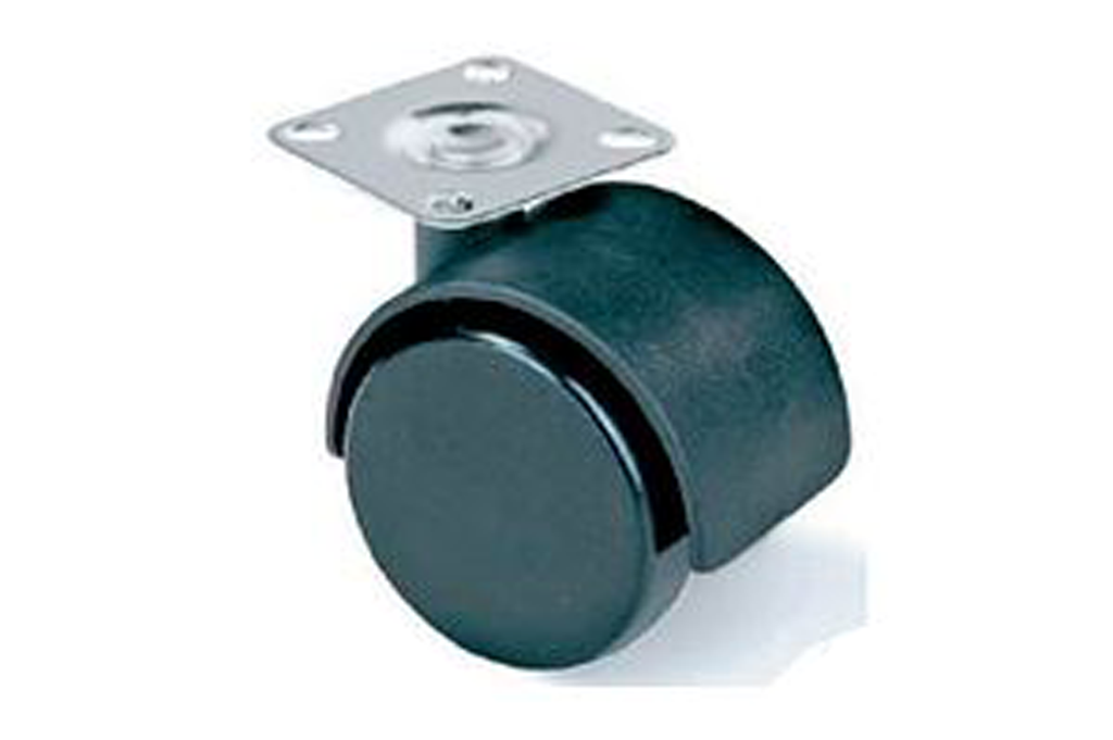 RUEDA "SERIE 50" D.50 MM. C/PLETINA 38X38 MM. NEGRO