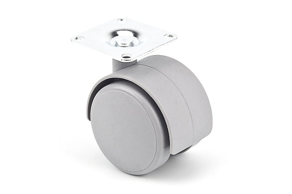 RUEDA "SERIE 50" D.50 MM. C/PLETINA 42X42 MM. GRIS