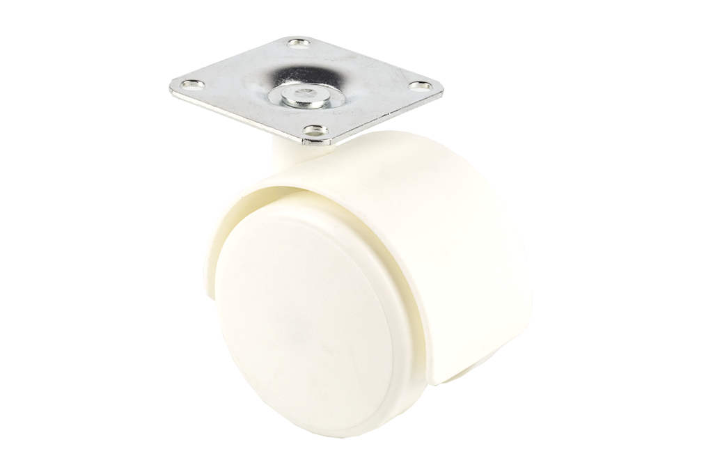 RUEDA "SERIE 50" D.50 MM. C/PLETINA 42X42 MM. BLANCO
