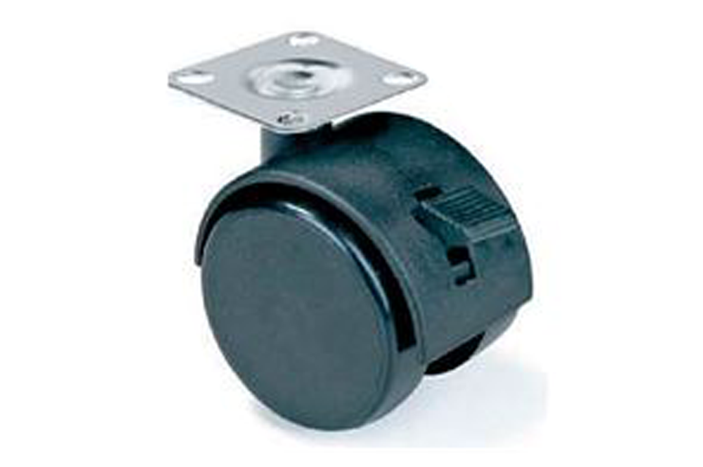 RODA "SERIE 50" D.50 MM. A/PLATINA 38X38 MM. A/FRE NEGRE SD