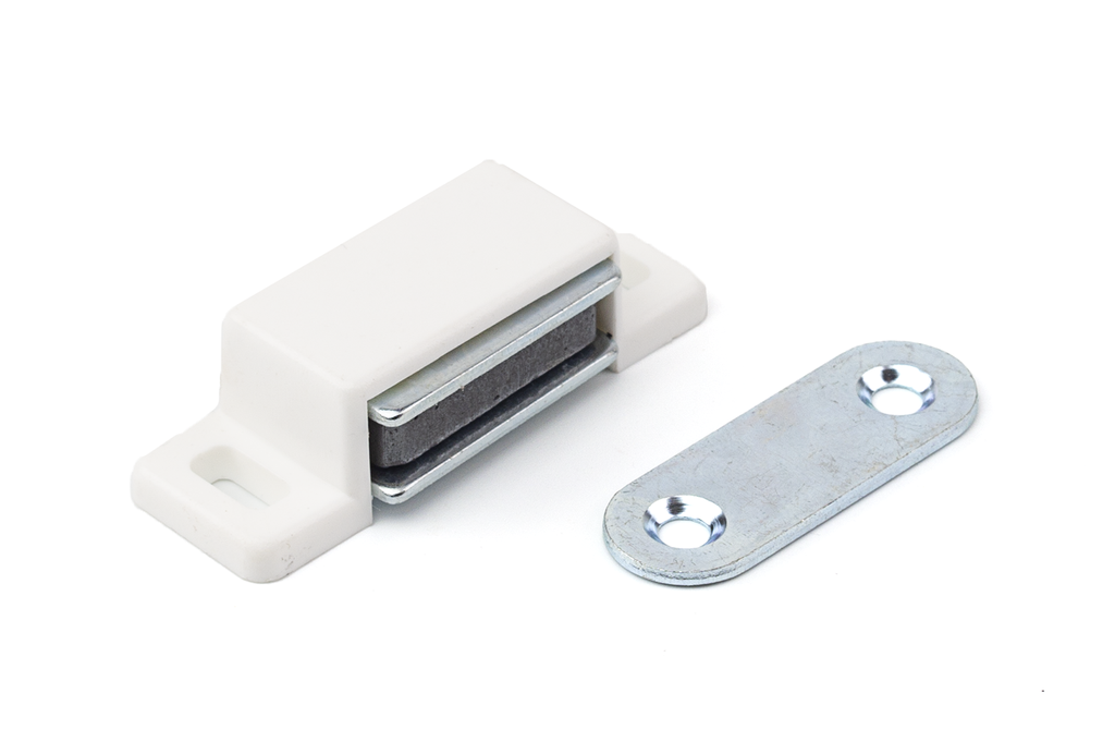 CIERRE IMAN SUPERFICIE RECTANGULAR 48X8X13 MM. P/4 KGS. M/T BLANCO